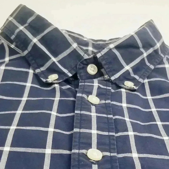Uniqlo XL Men's Button Down Blue White Check Shirt - Picture 4 of 7